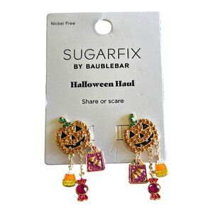 Sugarfix Halloween Haul Pumpkin Candy Corn Pink Candy Trick or Treat Earrings